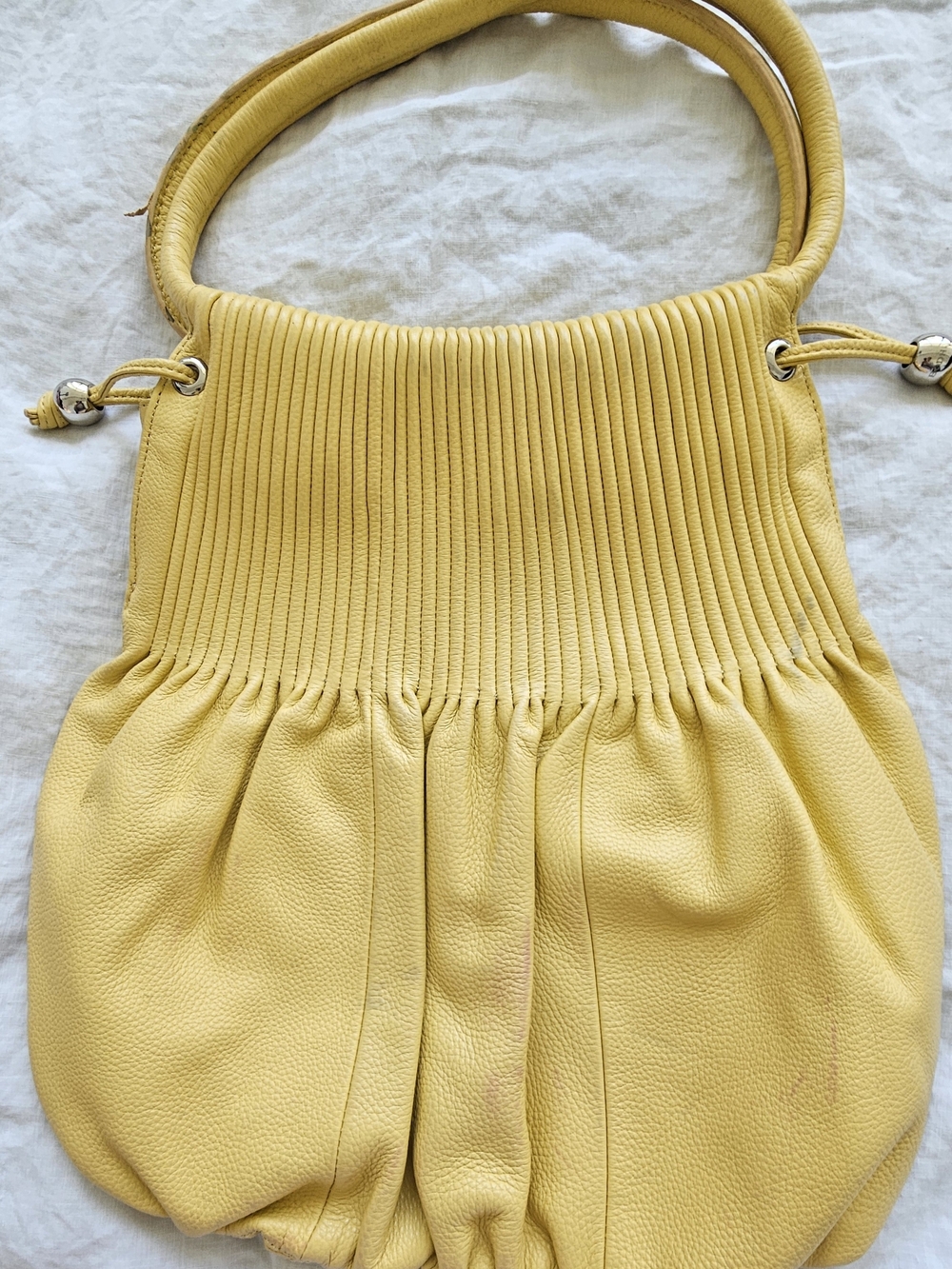 Bodhi Yellow Gathered  Bag with Shoulder Strap